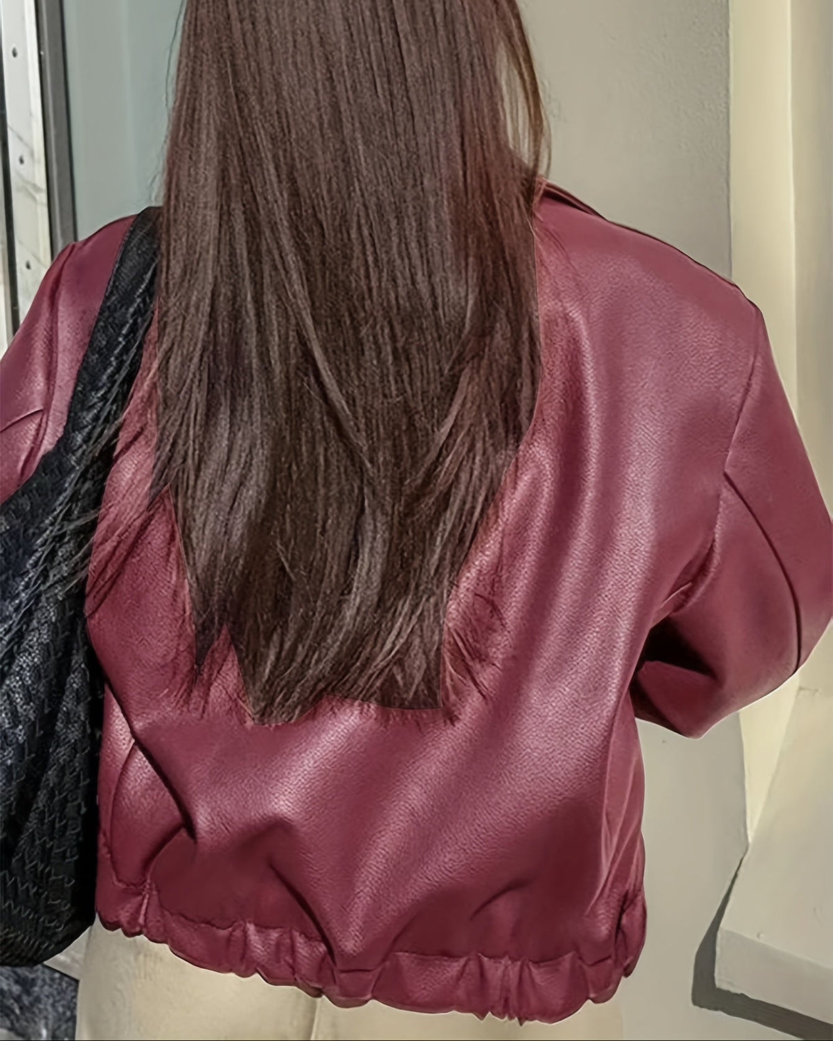 Chiara | Giacca Biker Vintage in Ecopelle con Revers