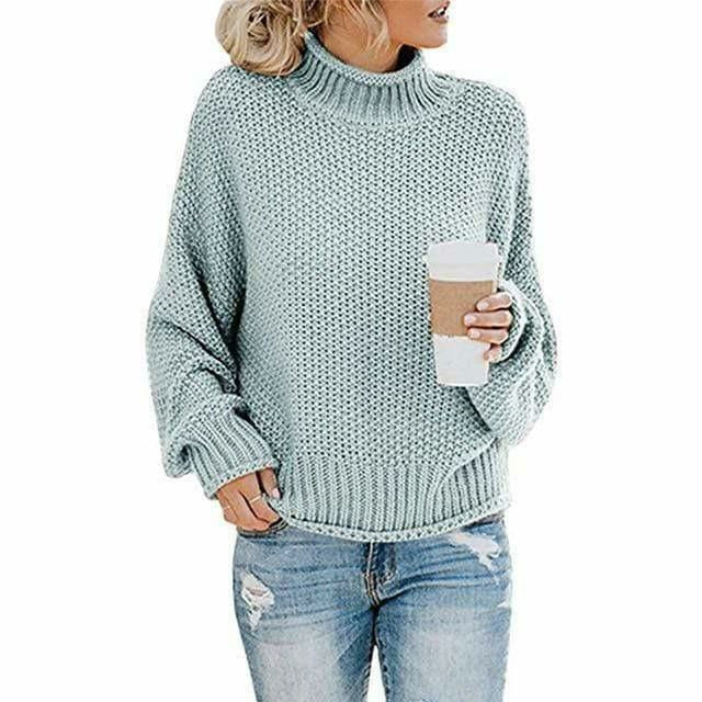 Blue turtleneck sweater - Lana Fiorelli