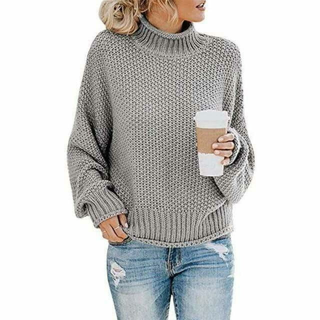 Grey turtleneck sweater - Lana Fiorelli