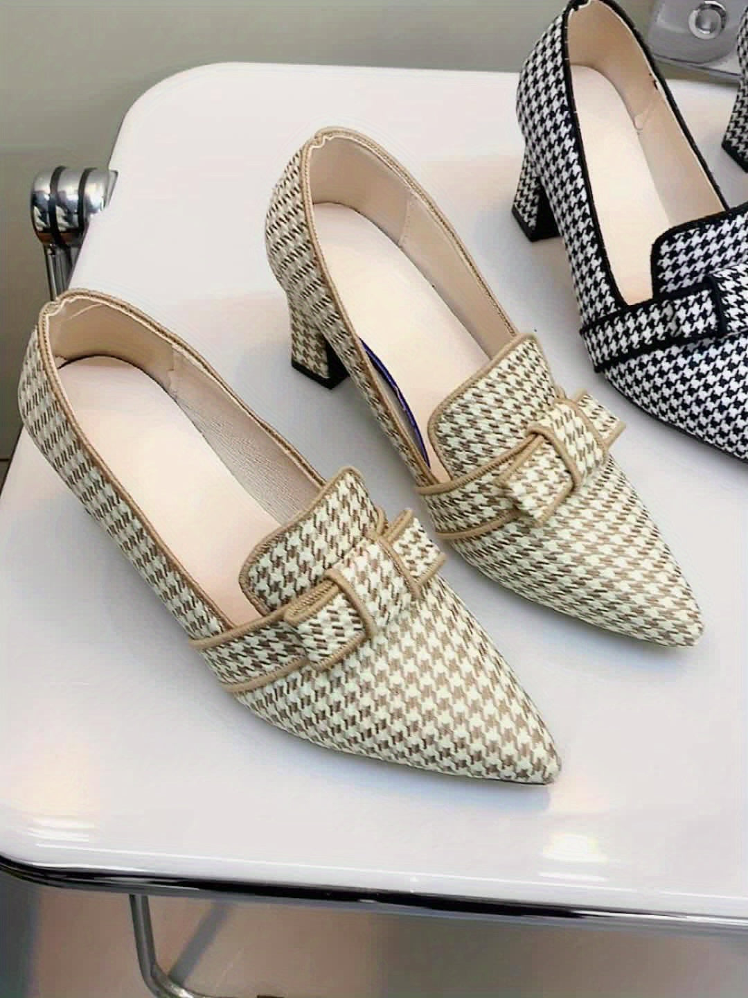 Beige houndstooth pumps - Lana Fiorelli
