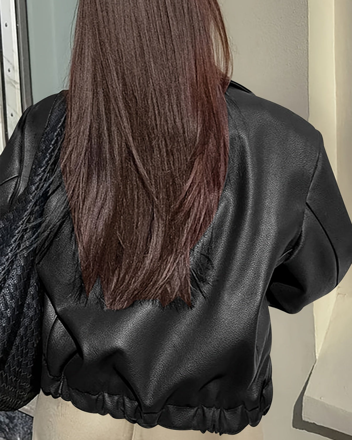 Chiara | Giacca Biker Vintage in Ecopelle con Revers