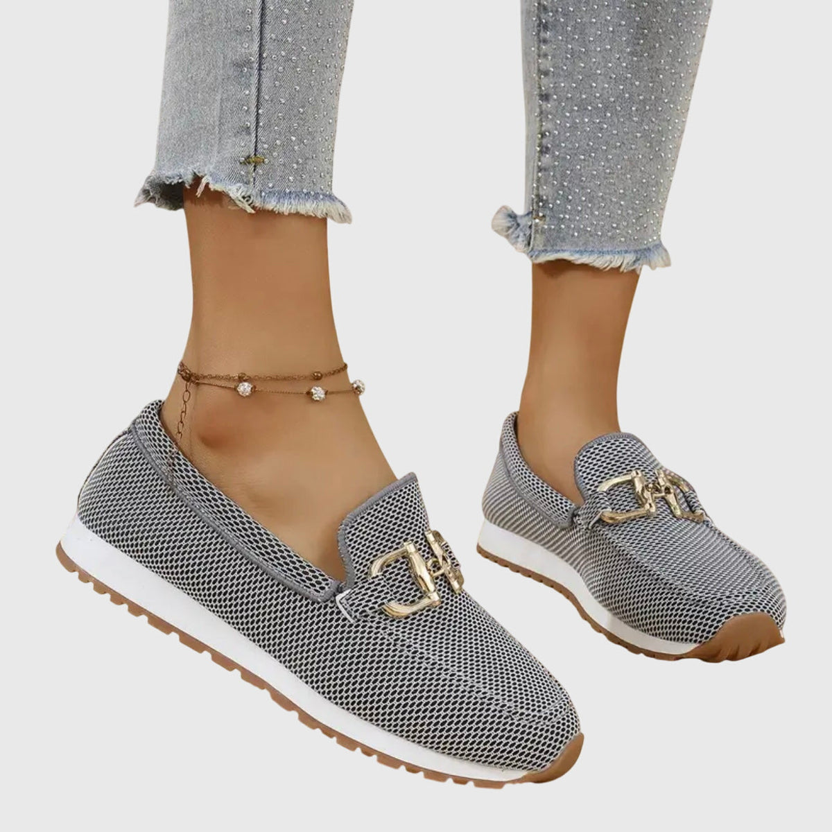 Grey knit slip on sneakers - Lana Fiorelli