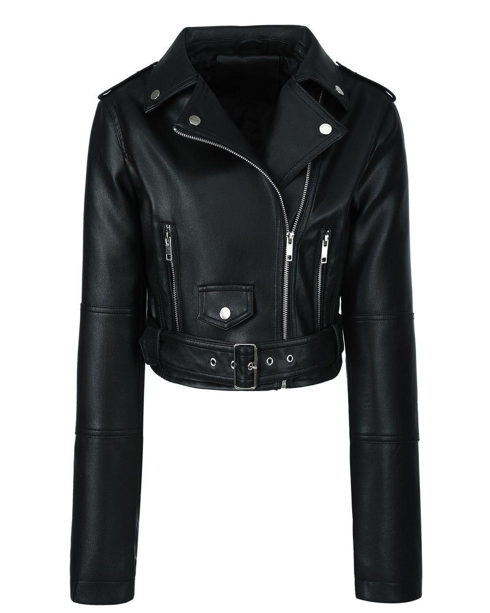 Livia | Giacca Donna Corta Skinny in Ecopelle con Zip e Revers