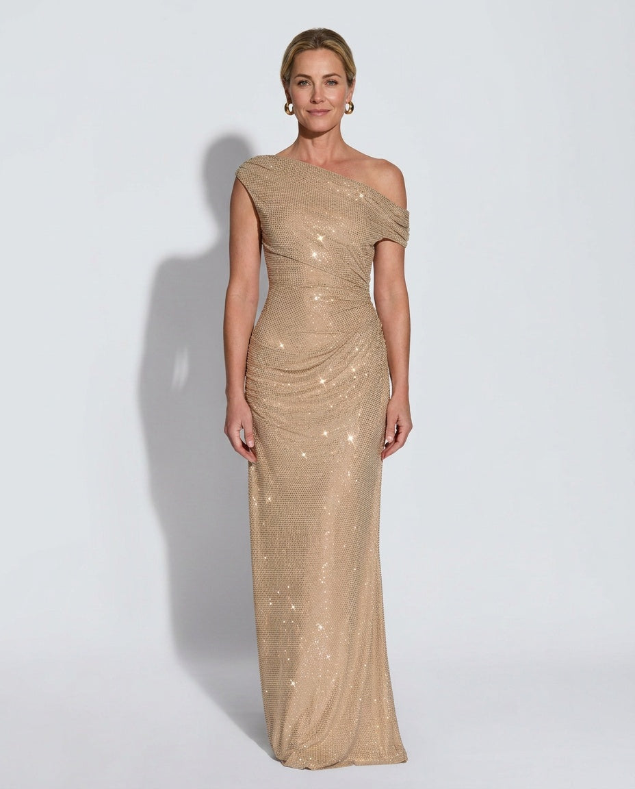 Black and Gold Maxi Dress - Lana Fiorelli