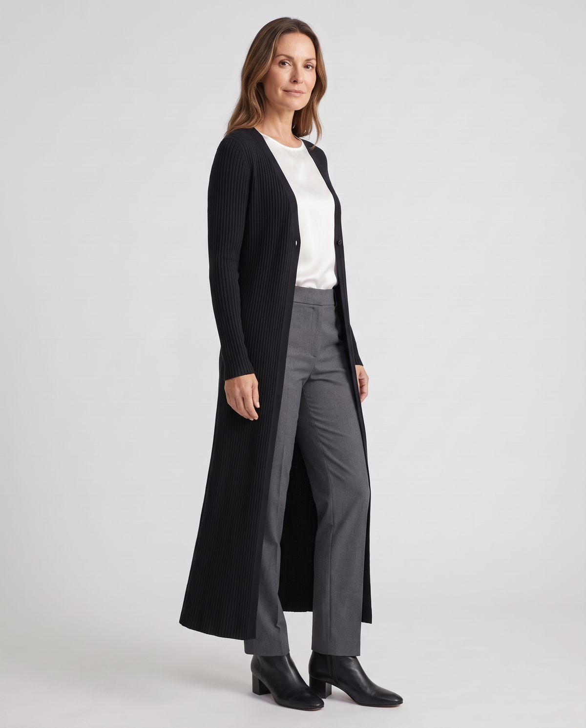 Cardigan Donna Lungo Girocollo in Maglia Leggera per l'Autunno