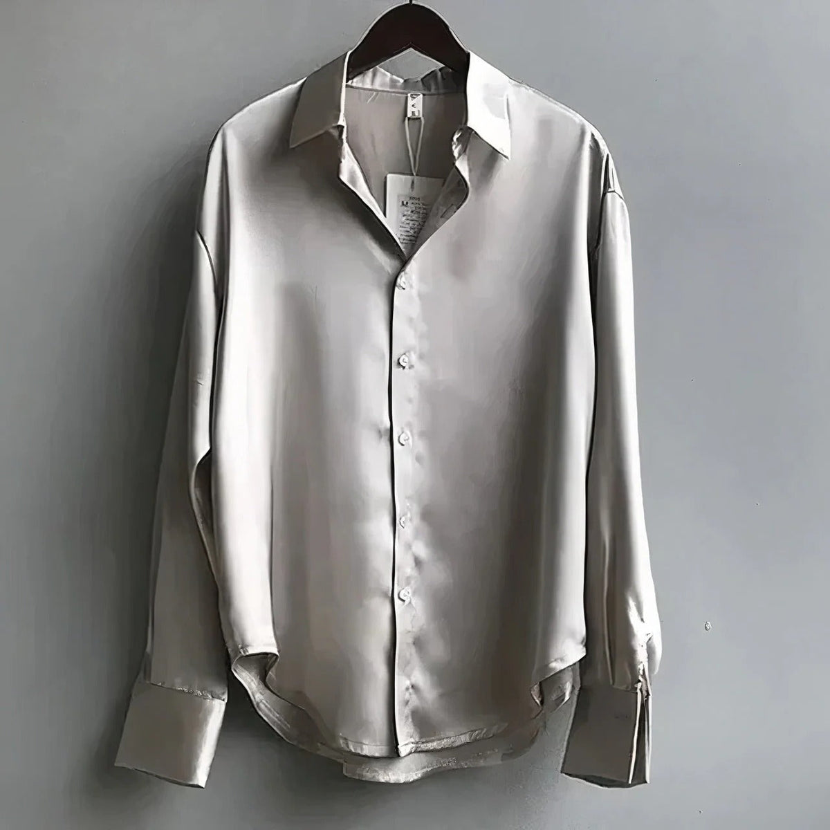 Grey satin button down blouse - Lana Fiorelli
