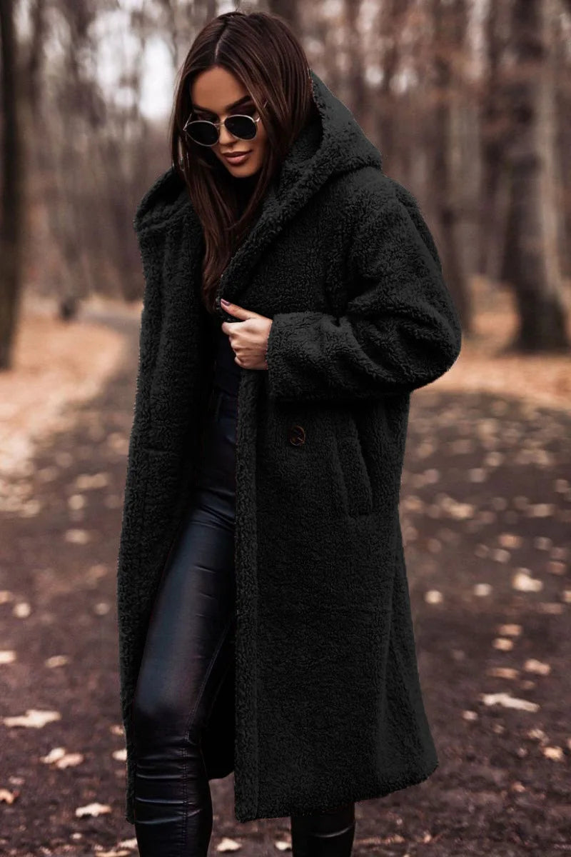 Light Brown hooded teddy coat - Lana Fiorelli