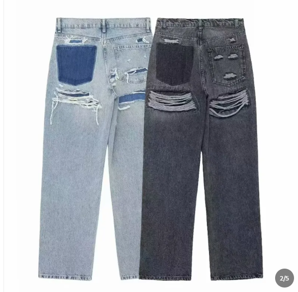 Black ripped straight jeans - Lana Fiorelli
