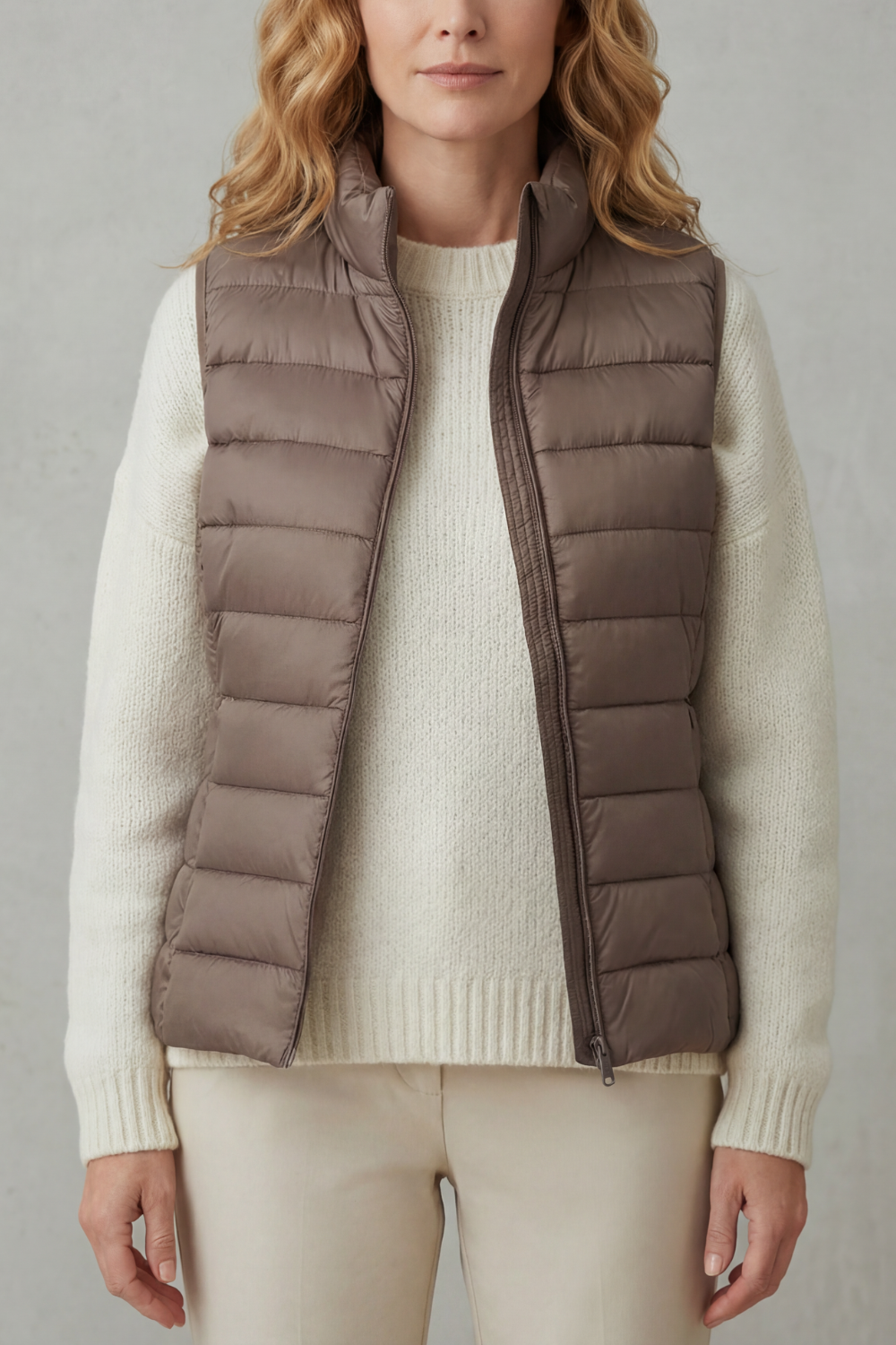 Khaki puffer gilet - Lana Fiorelli