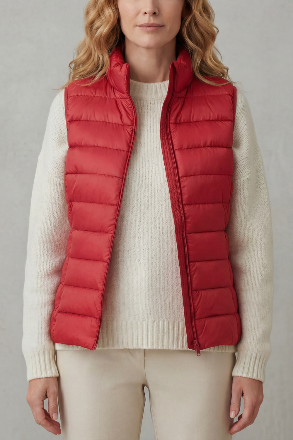Red puffer gilet - Lana Fiorelli