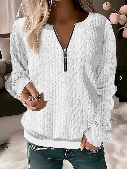 White half zip cable jumper - Lana Fiorelli