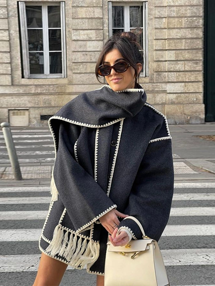 Beige wrap coat - Lana Fiorelli