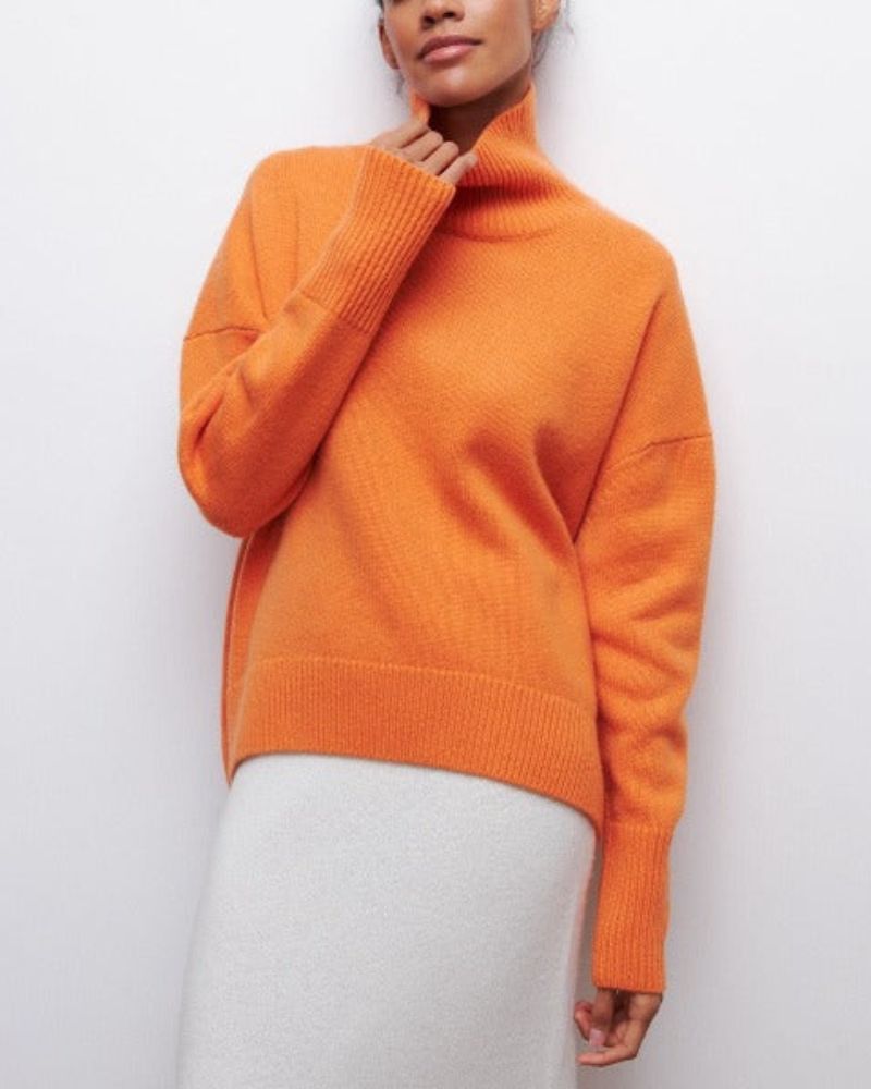 Orange oversized turtleneck sweater - Lana Fiorelli