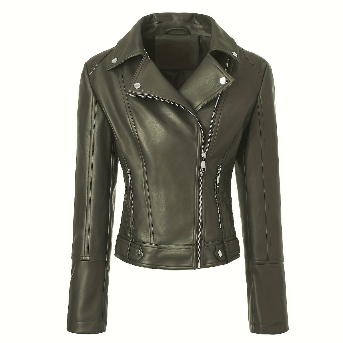 Green faux leather biker jacket - Lana Fiorelli