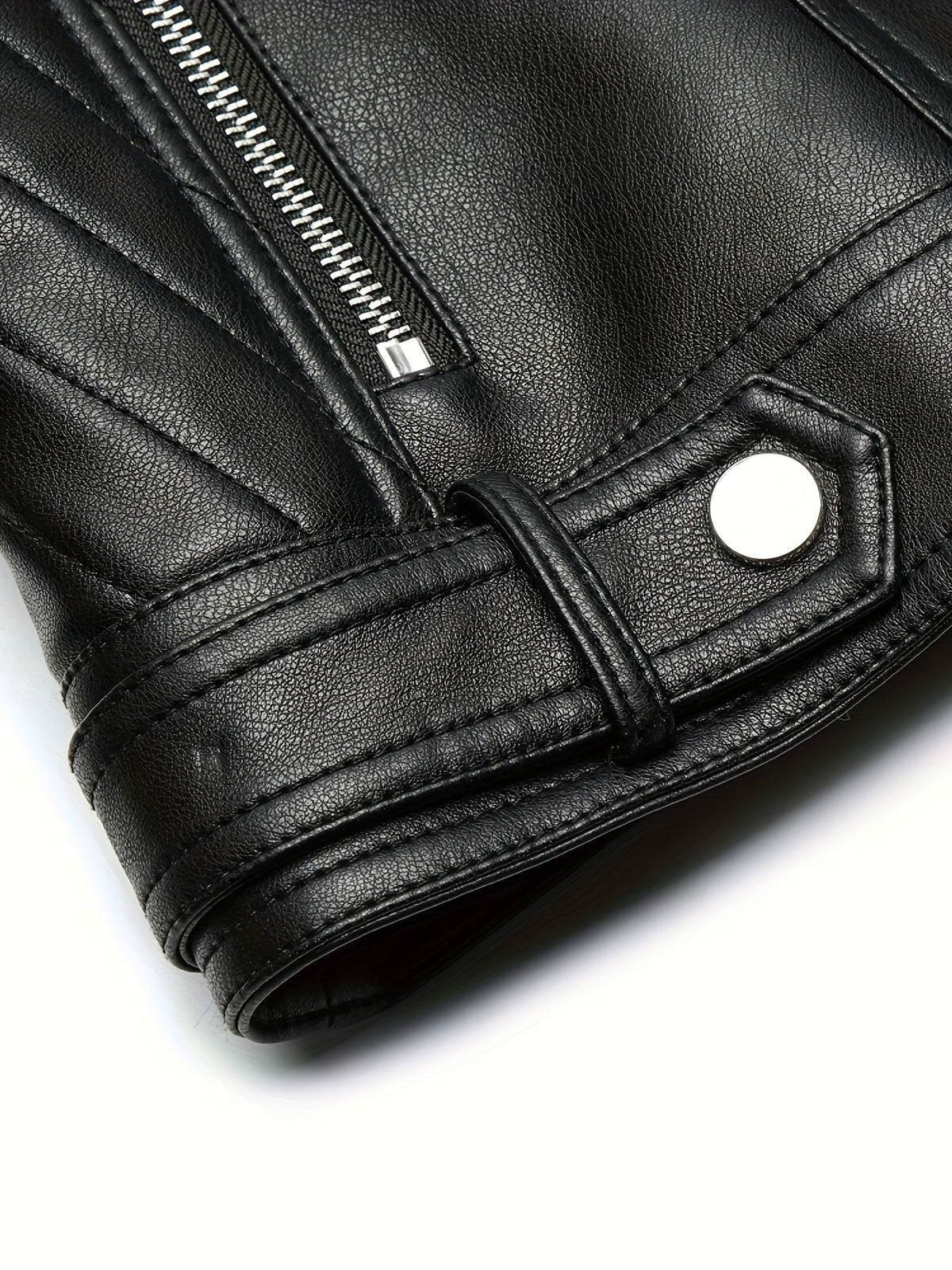 Black faux leather biker jacket - Lana Fiorelli