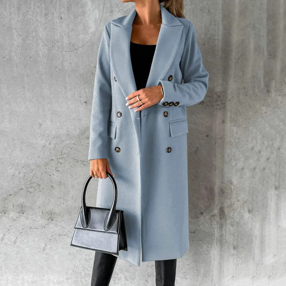 Women's long double breasted coat - Lana Fiorelli