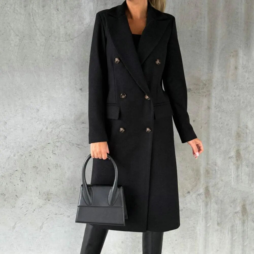 Women's long double breasted coat - Lana Fiorelli
