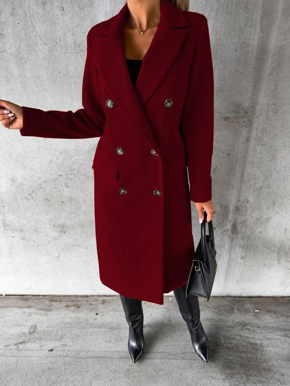Women's long double breasted coat - Lana Fiorelli