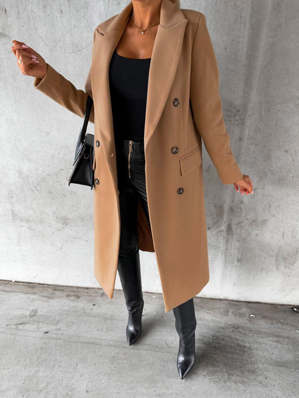 Women's long double breasted coat - Lana Fiorelli