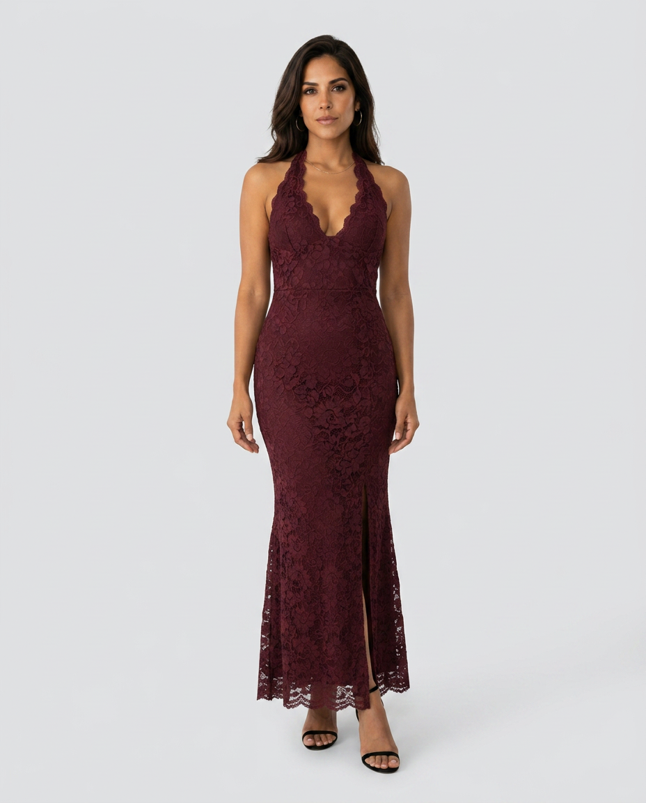 Burgundy Maxi Dress - Lana Fiorelli