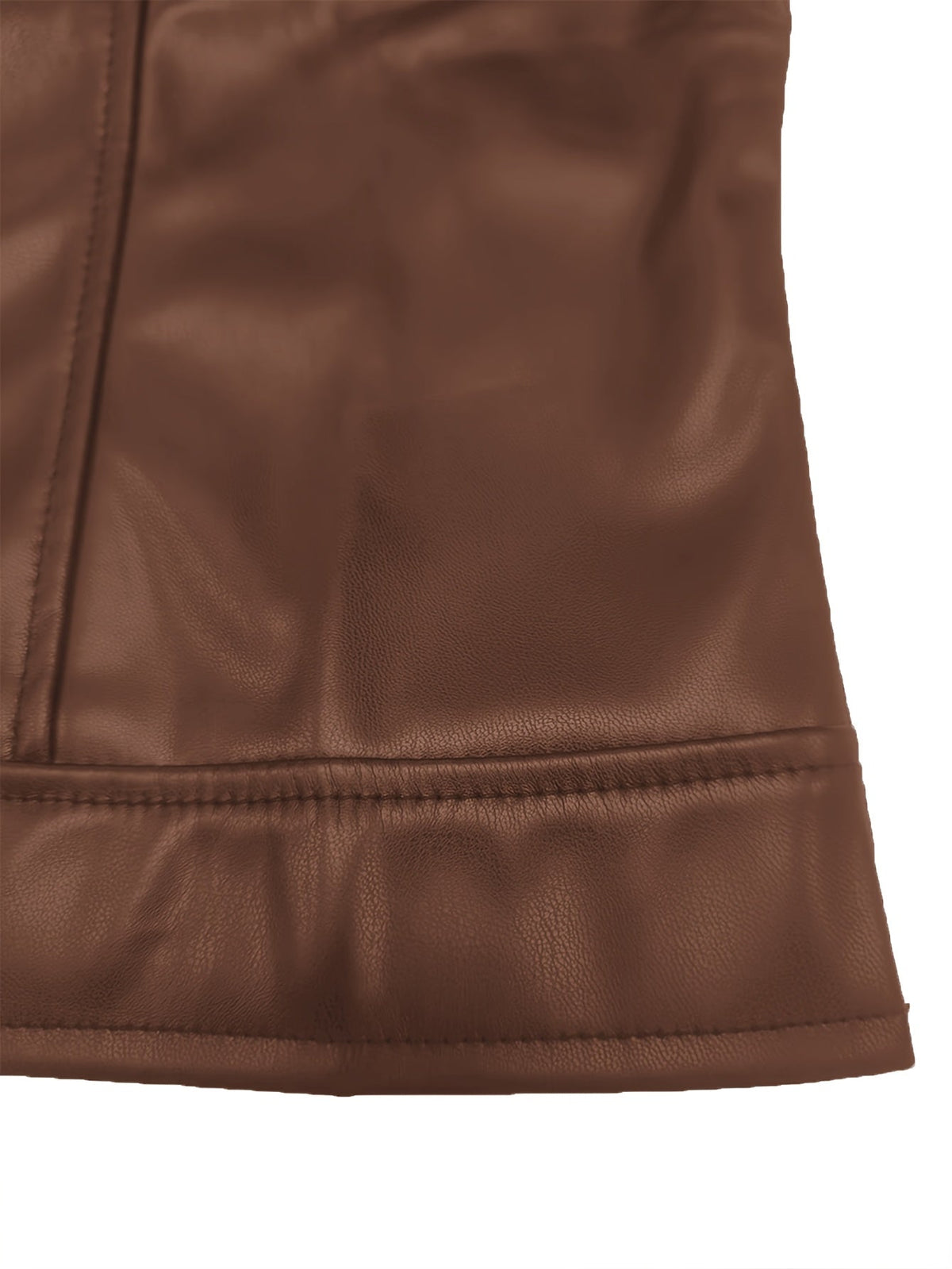 Khaki cropped faux leather jacket - Lana Fiorelli