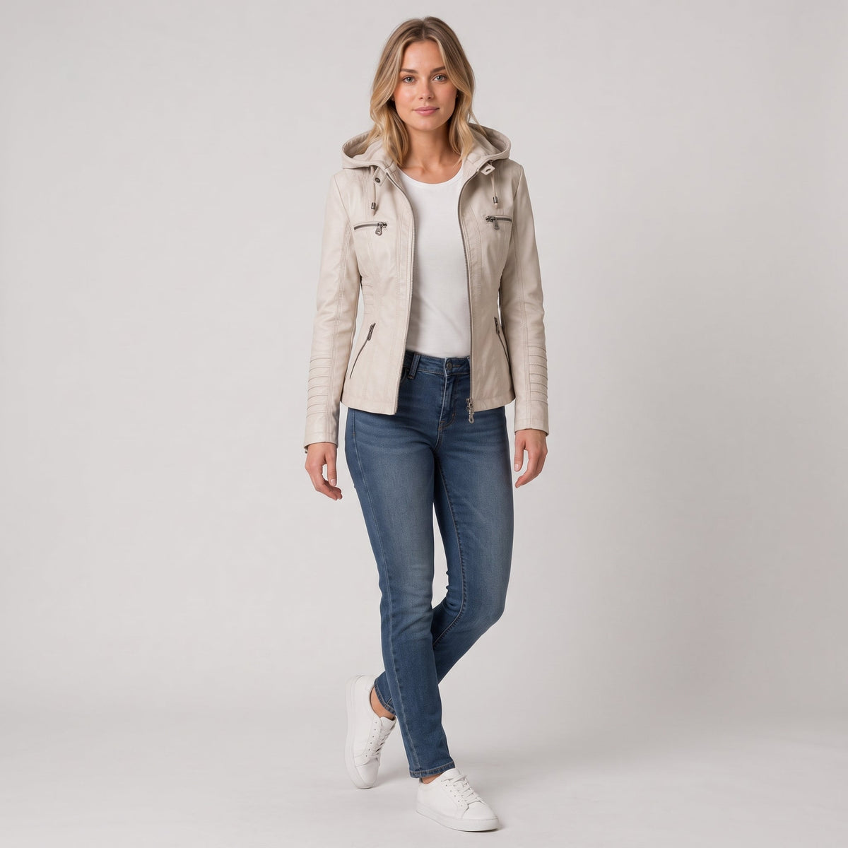Beige hooded jacket - Lana Fiorelli