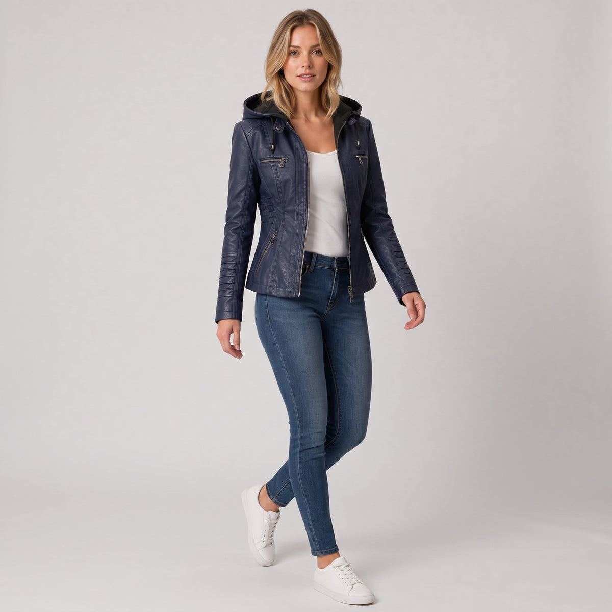 Beige hooded jacket - Lana Fiorelli
