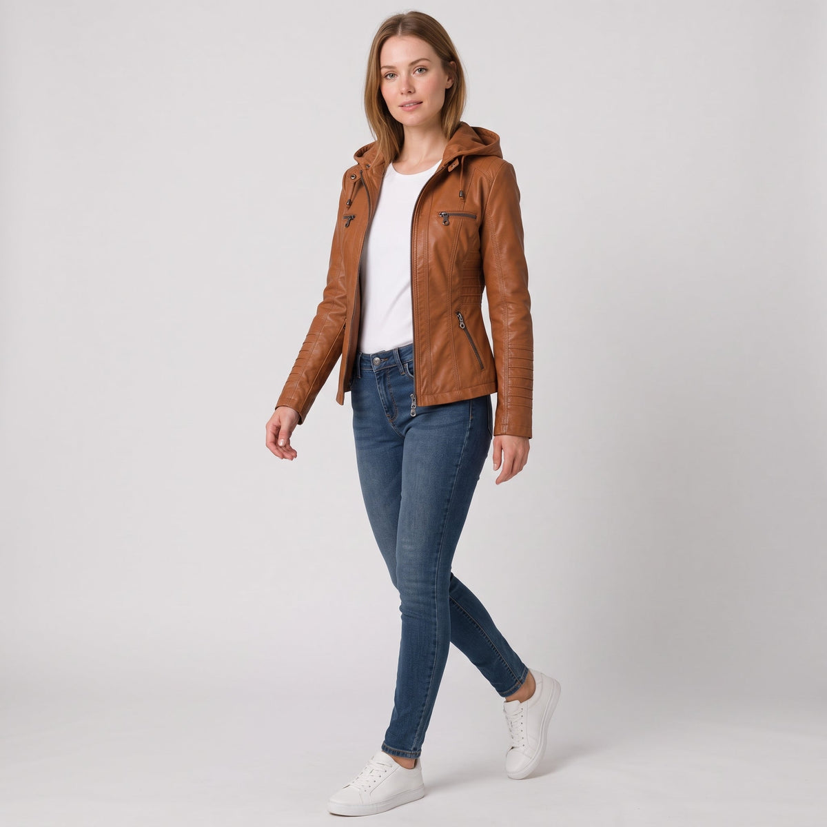 Beige hooded jacket - Lana Fiorelli