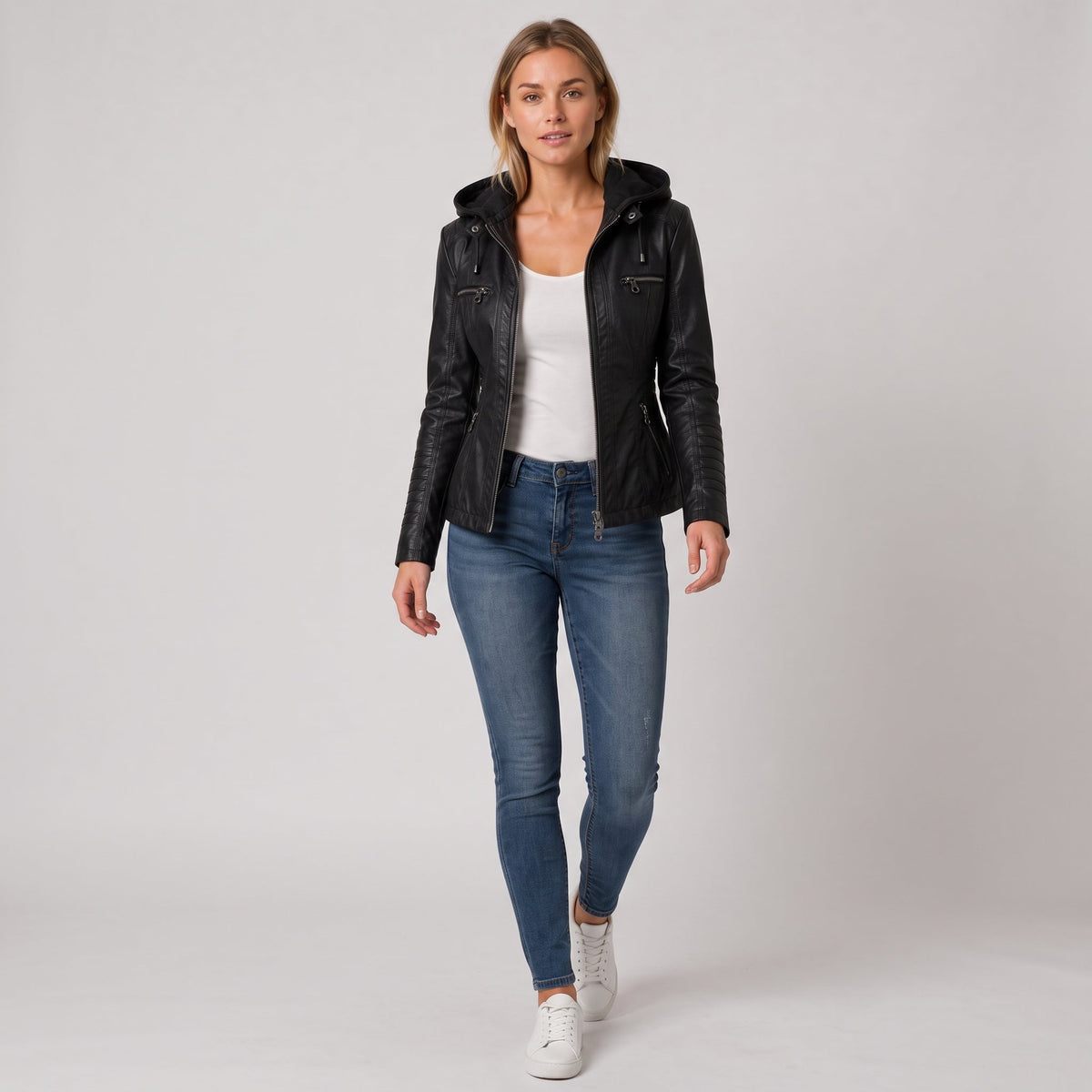Beige hooded jacket - Lana Fiorelli