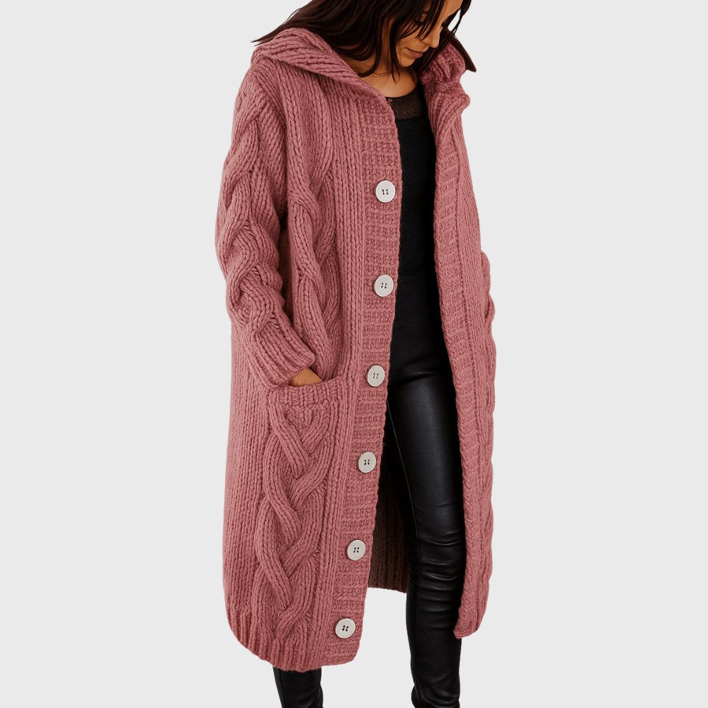 Pink hooded cardigan - Lana Fiorelli