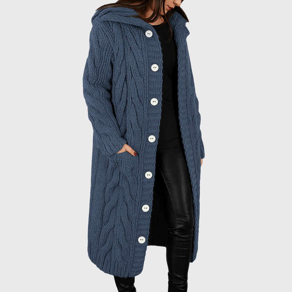 Blue hooded cardigan - Lana Fiorelli