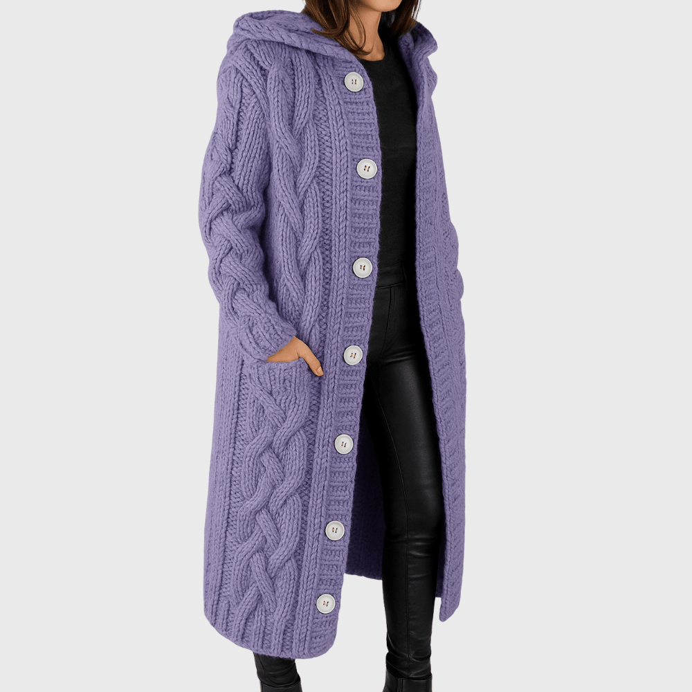 Purple hooded cardigan - Lana Fiorelli