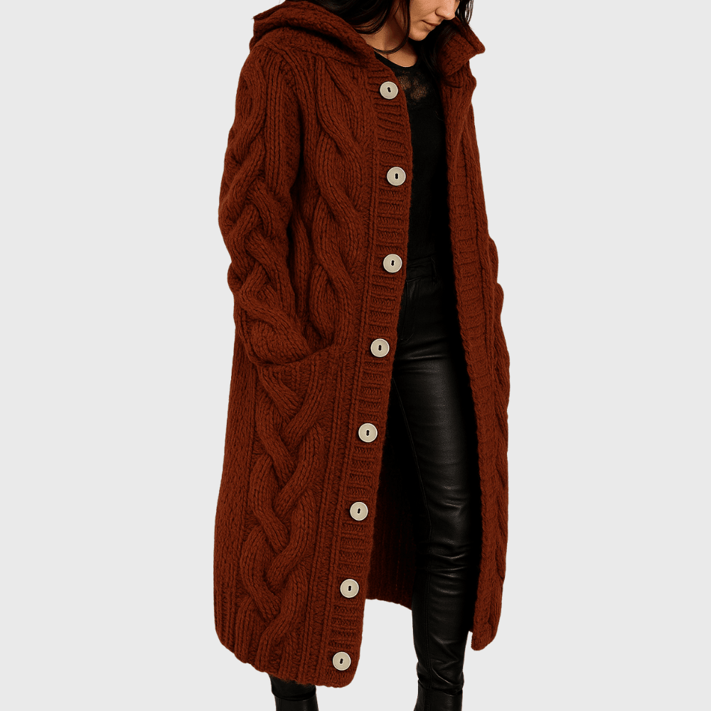 Red hooded cardigan - Lana Fiorelli