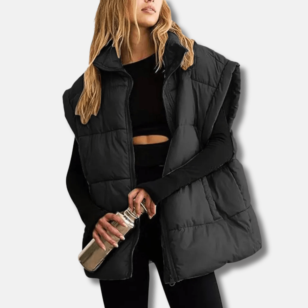 Black insulated quilted gilet - Lana Fiorelli