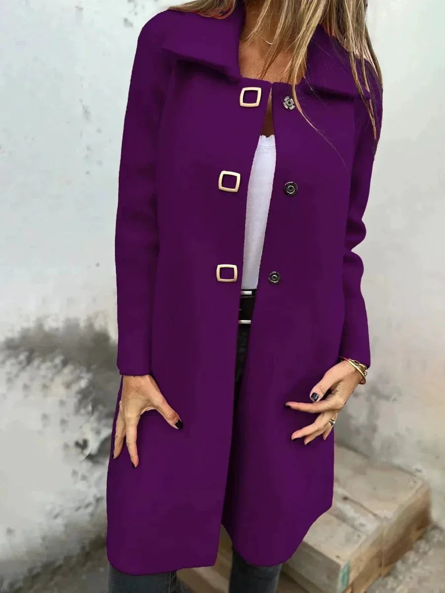Purple tailored single breasted coat - Lana Fiorelli
