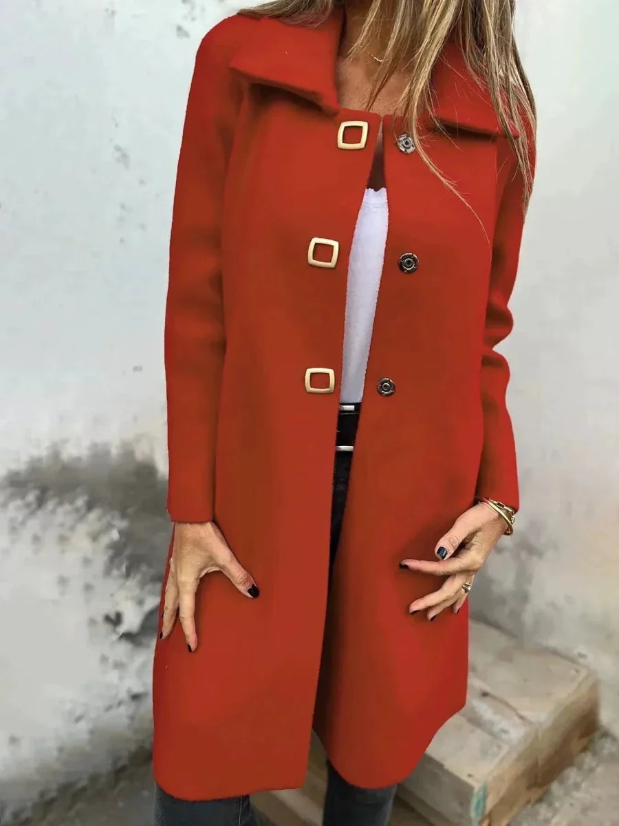 Orange tailored single breasted coat - Lana Fiorelli