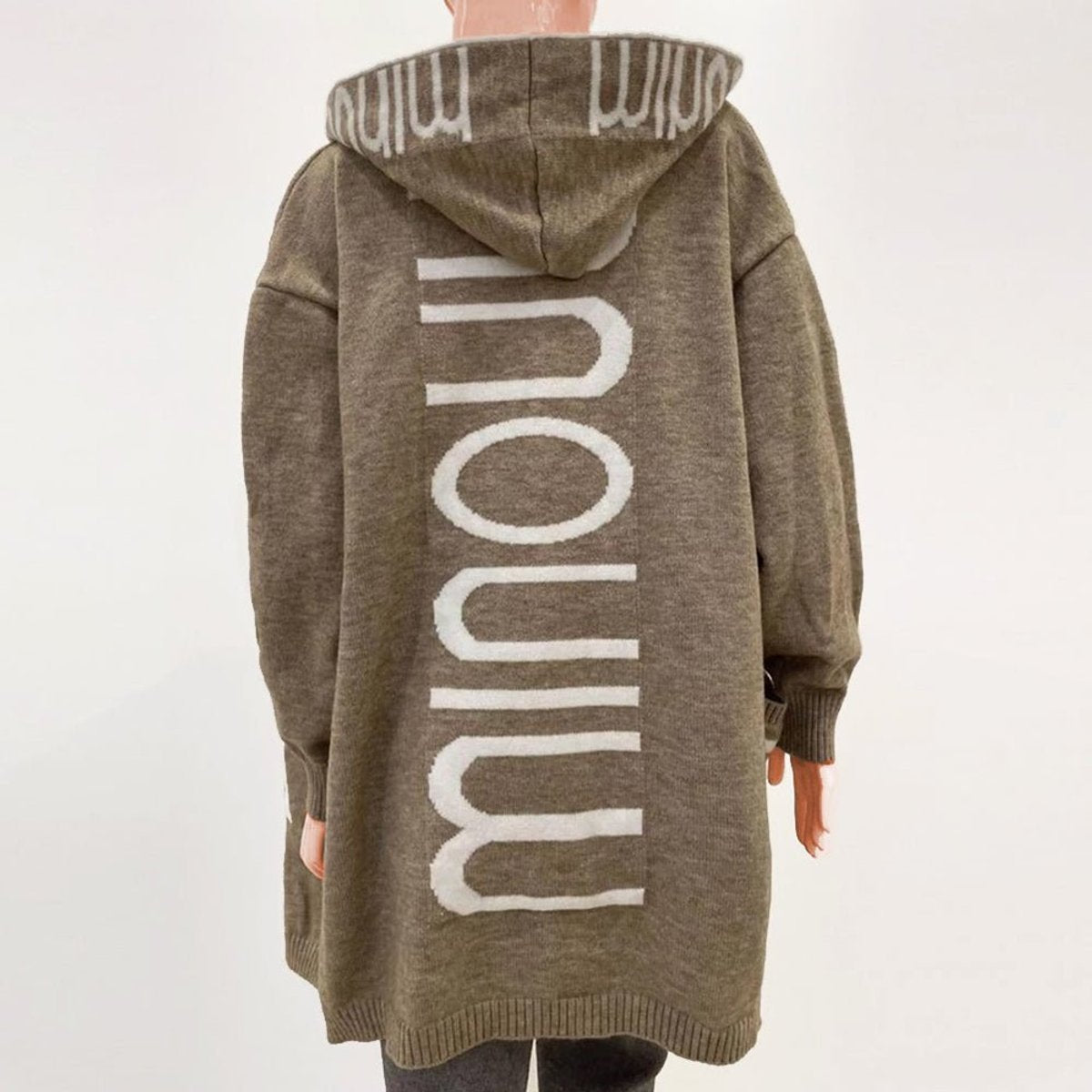 Brown long hooded cardigan - Lana Fiorelli