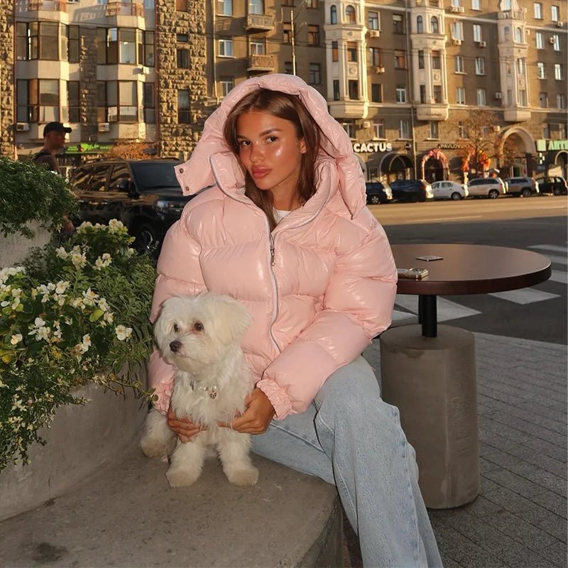 White hooded puffer jacket - Lana Fiorelli