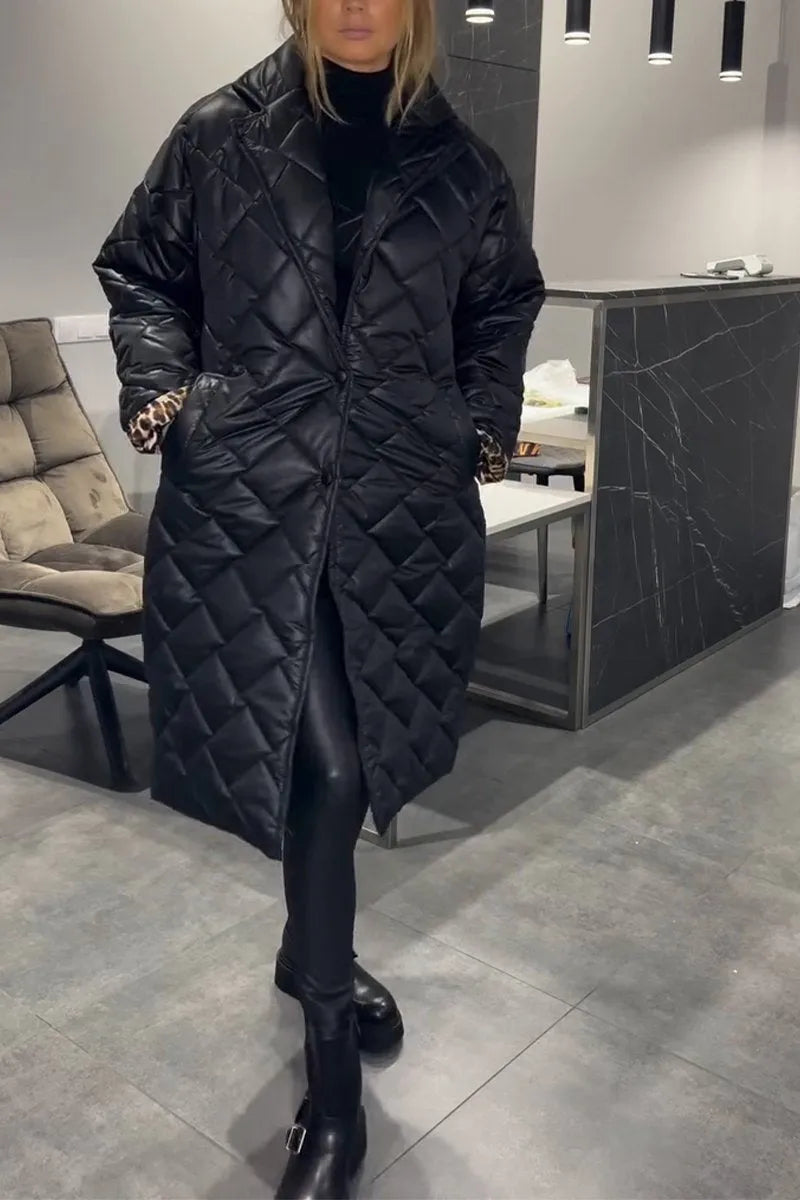 Beige reversible quilted puffer coat - Lana Fiorelli