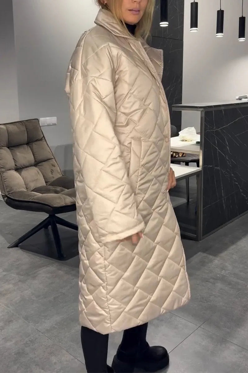 Beige reversible quilted puffer coat - Lana Fiorelli
