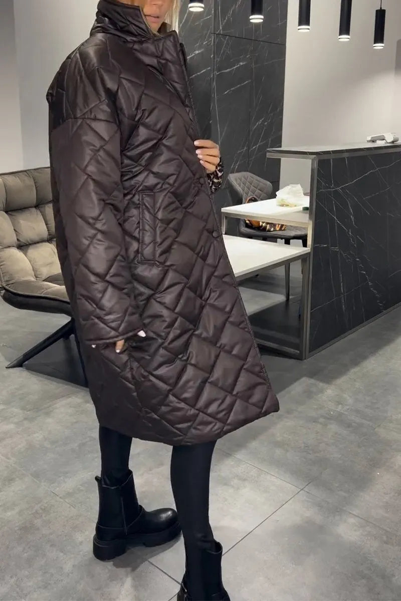 Beige reversible quilted puffer coat - Lana Fiorelli