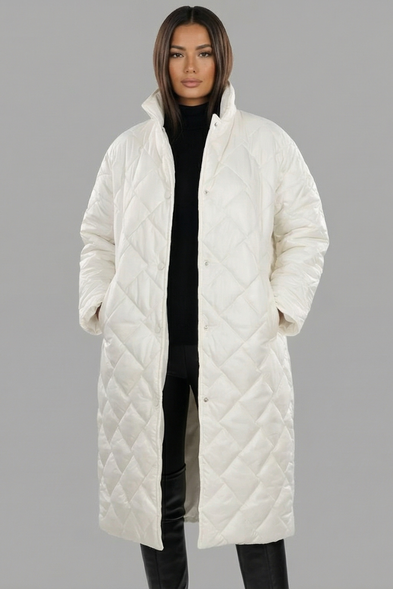 White reversible quilted puffer coat - Lana Fiorelli