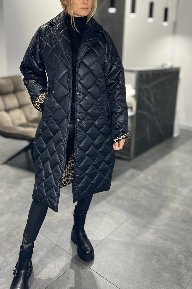 Beige reversible quilted puffer coat - Lana Fiorelli