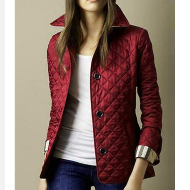 Burgundy quilted buttoned jacket - Lana Fiorelli
