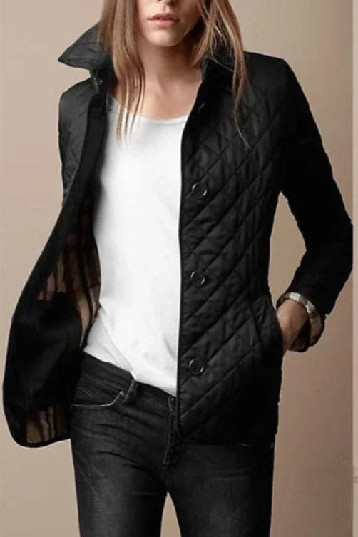 Black quilted buttoned jacket - Lana Fiorelli