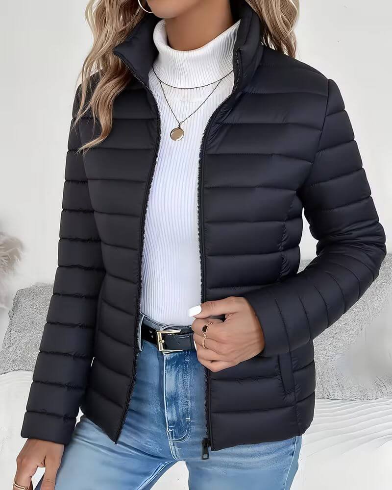 Black quilted zip jacket - Lana Fiorelli