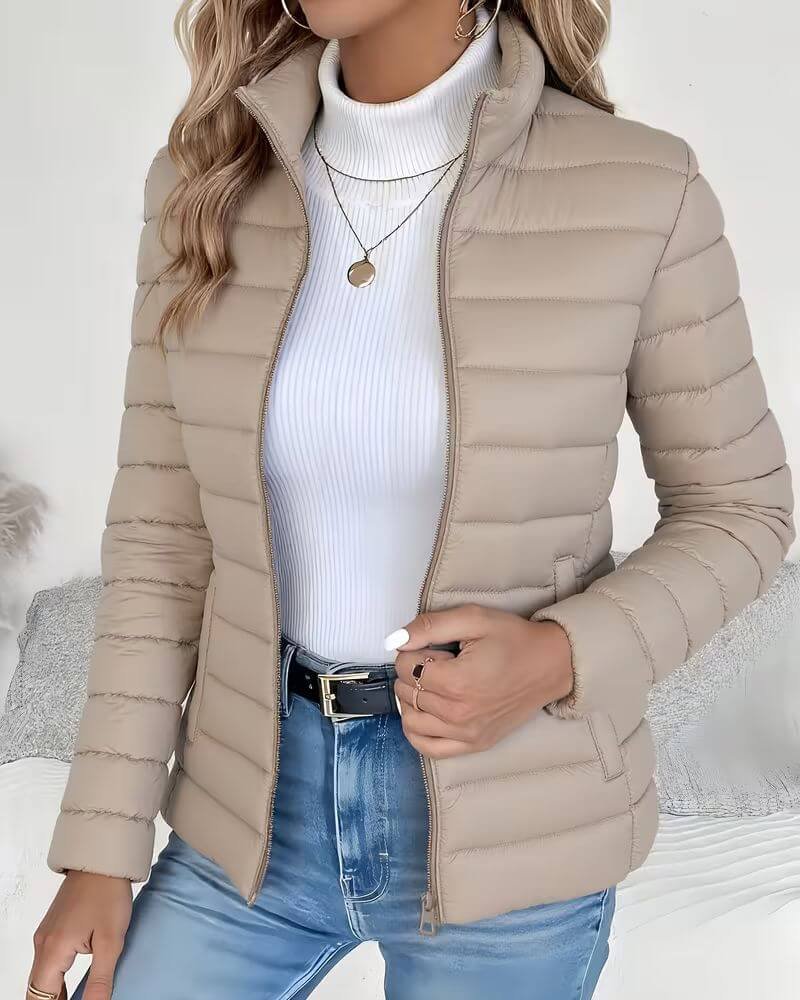 Beige quilted zip jacket - Lana Fiorelli