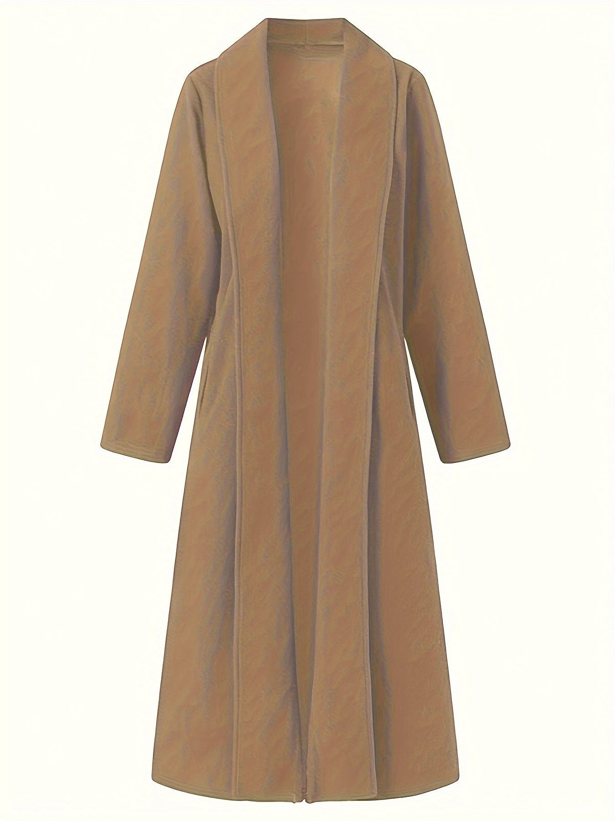 Dark Brown maxi open front coat - Lana Fiorelli