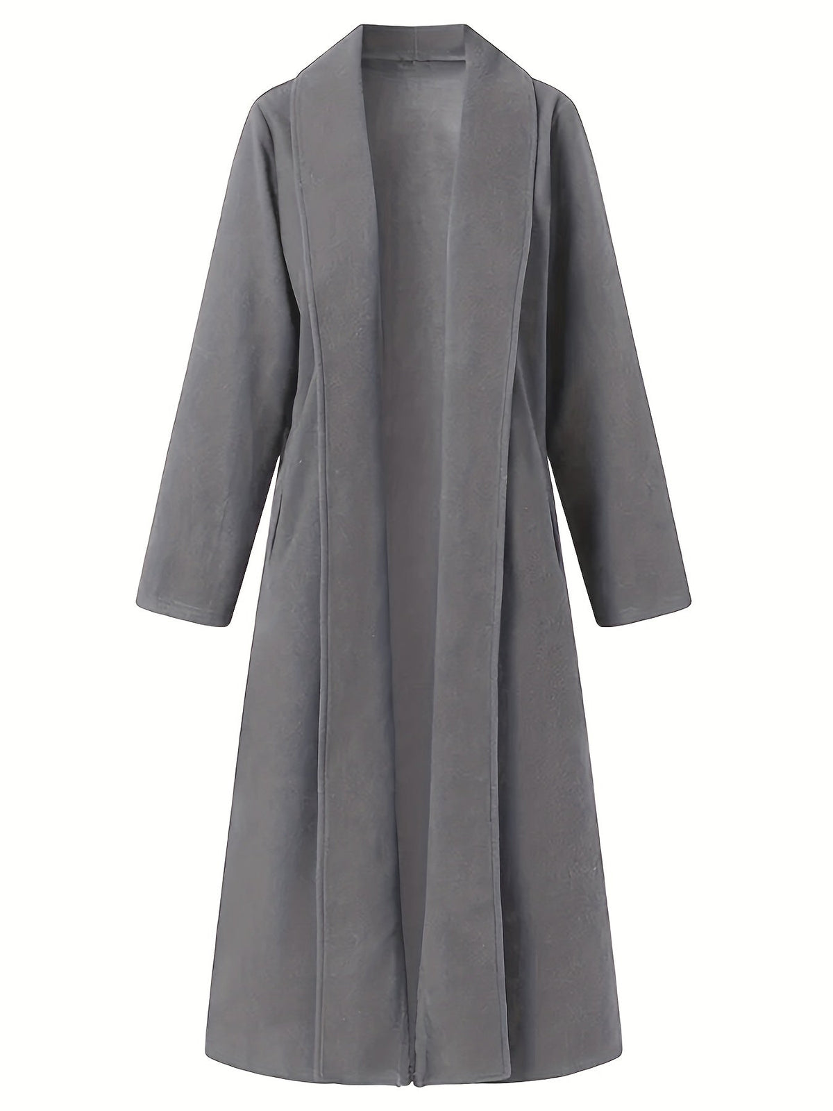Grey maxi open front coat - Lana Fiorelli