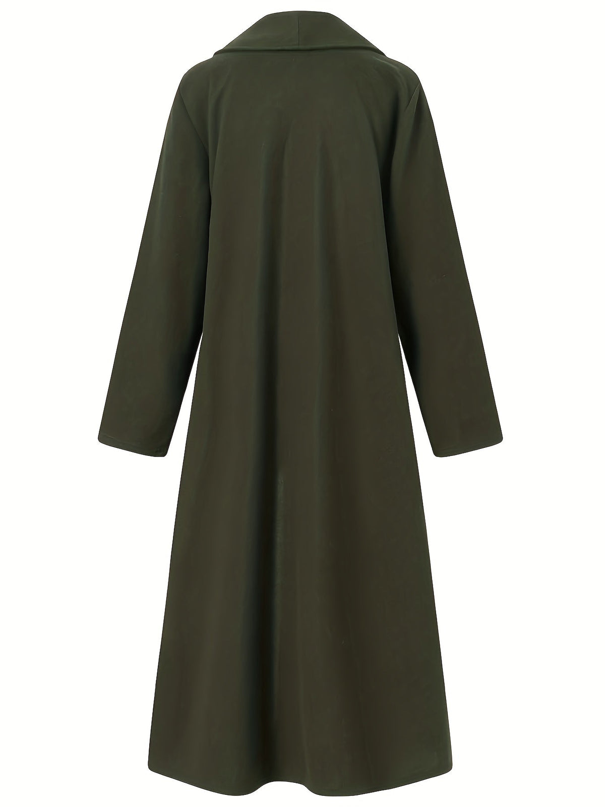 Khaki maxi open front coat - Lana Fiorelli